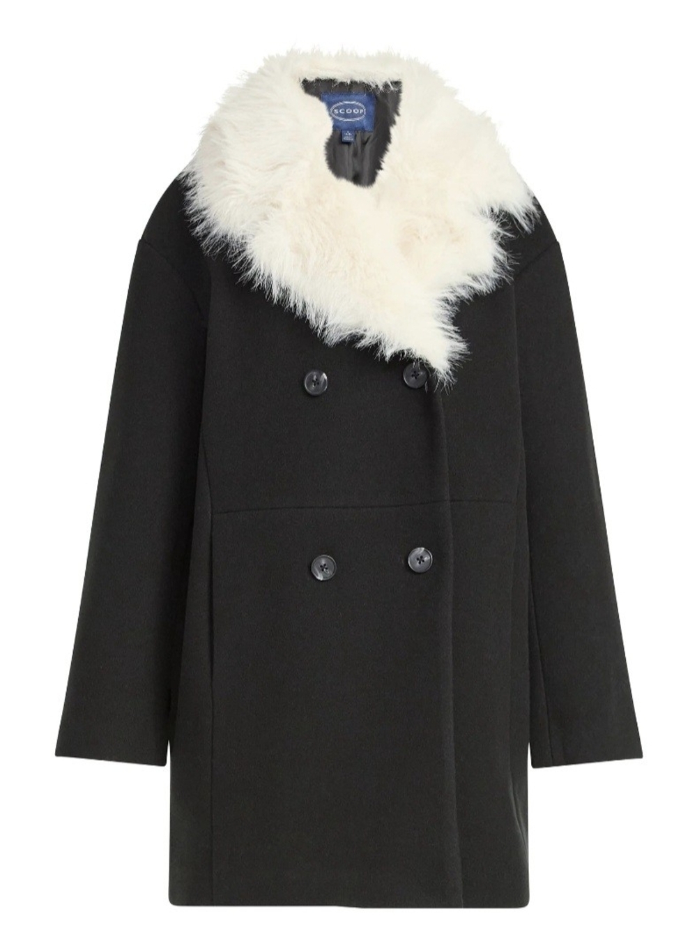 Scoop Oversized Faux Fur Collar Coat #1286 - Picture 9 of 9
